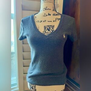 Ralph Lauren Charcoal V-Neck Tee